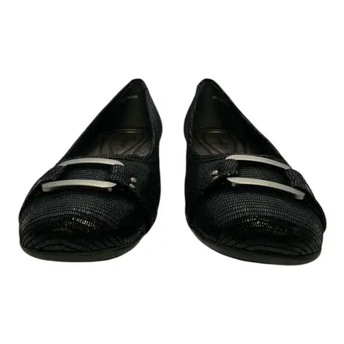 Trotters Sizzle Flat Black Patent Suede US Women's 12N Size 12