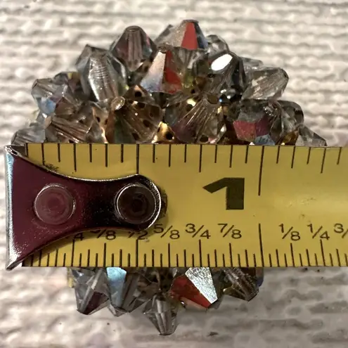 Vintage Aurora Borealis Crystal Beaded Pin Brooch