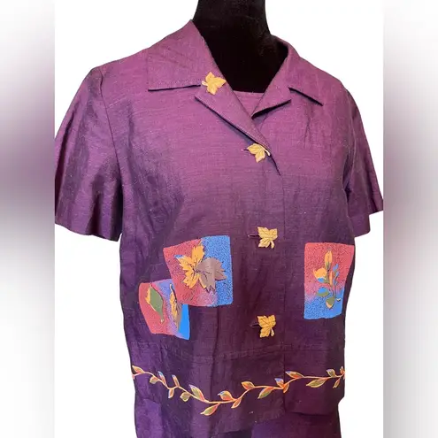 Sag Harbor Vintage 90s Cottagecore Boho Hippie Fall Seasonal Patchwork Dress Set