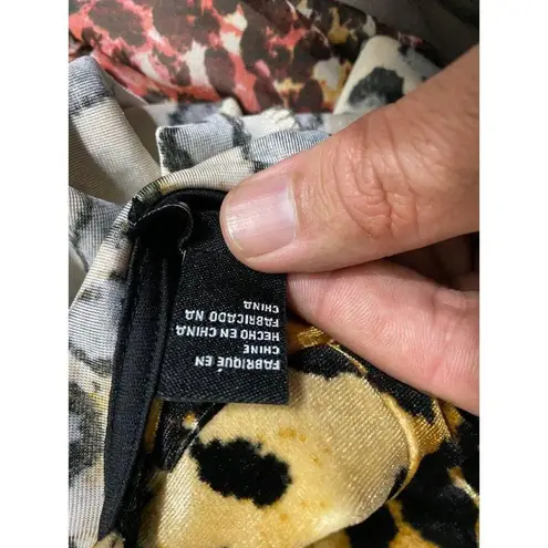 Leopard Print Bodycon Dress With Adjustable Spaghetti Straps Black Size M