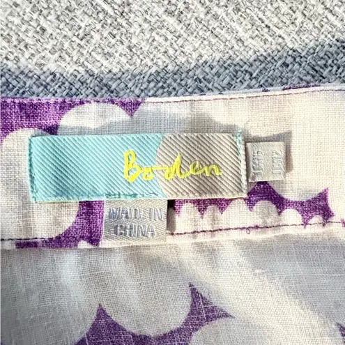 Boden Linen Mandala Print Dress Cruise Resort Vacation Wear Sz 12🧡 Purple