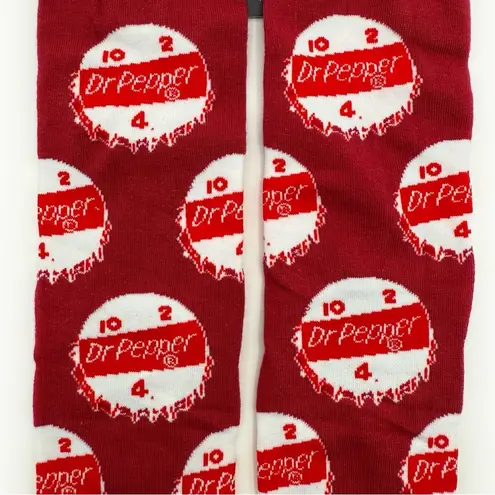 Odd Sox Dr Pepper Crew Socks Mens Womens Soda Bottle Caps Red White Fun Gift