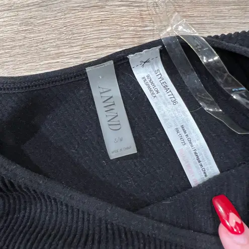 Boutique Black Cut Out Ribbed Bodysuit