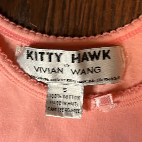 Vintage Kitty Hawk by Vivian Wang Coral Tank Top Size Small Orange