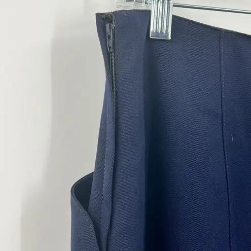 NWT VTG Mr Jaxx Virgin Wool Blue Skirt Canada Academia Secretary Preppy Nautical Size 14