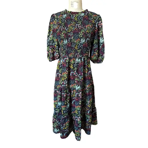 Baltic Born Lena Tiered Midi Dress Floral Print Size Large