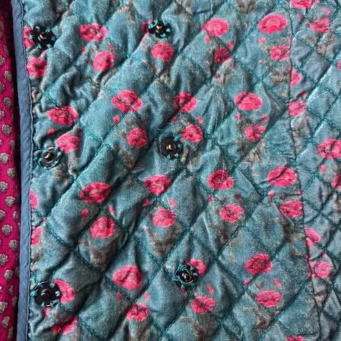 Ritu Kumar Teal Aneri Velvet Jacket Size Small Blue