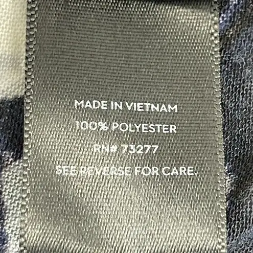 Simply Vera Wang Crinkle Floral Top Blouse Womens S Black 3/4 Handkerchief Hem Purple