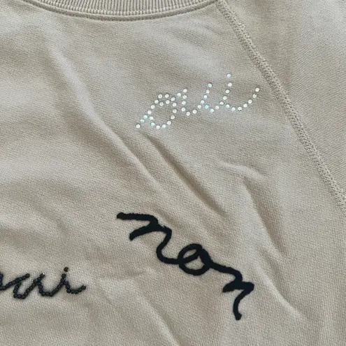 J.Crew EUC  Oui Oui Beaded Rhinestone Sweatshirt