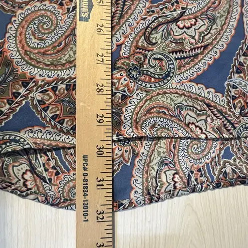 Fred David Paisley Lace Up Top Tab Sleeves Plus 4X Hippie Boho Western Festival