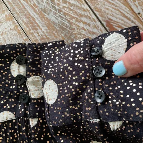 😍Stone Row Smoka Dot Linen Blend Twist Top😍NWT~M Size M