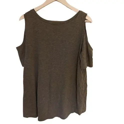 Wildhorse saloon Nashville cold shoulder short sleeve shirt gray black XL Black