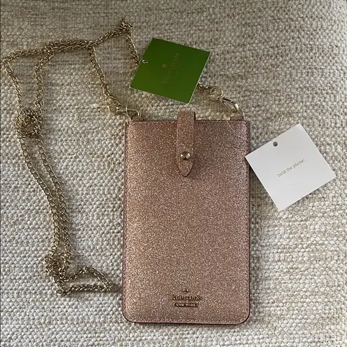 Kate Spade  Sparkling Rose Gold Phone Crossbody & card case chain strap - Image 1