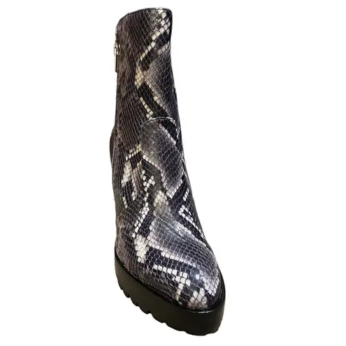 AllSaints Ana Snake Emobossed Lug Womens Boot Size US Size 7 NEW Black