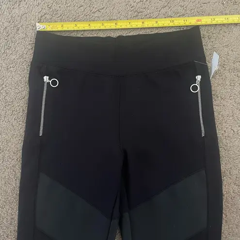 ALLSAINTS NWOT All Saints Terro Paneled Black Leggings with Zippers, Elastic Waist