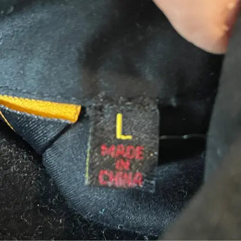 COOGI  Black Studded Embroidered Full Button Down Long Sleeve Blouse Top Size L - Image 9