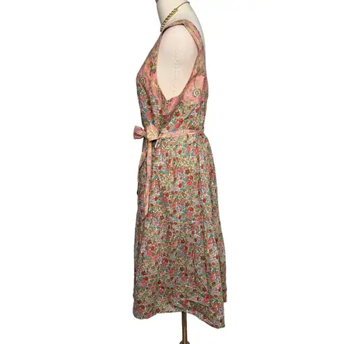 Roller Rabbit Elysian Day Coley Dress belted floral 100% cotton size large L