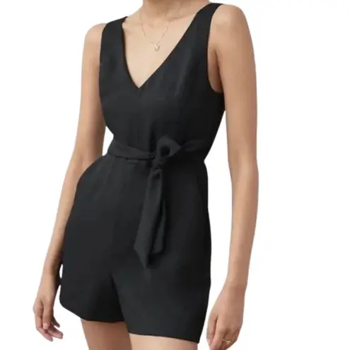 Wilfred Aritzia Ecoulement Romper Women's 4 Black Tie Waist Cut Out Sleeveless