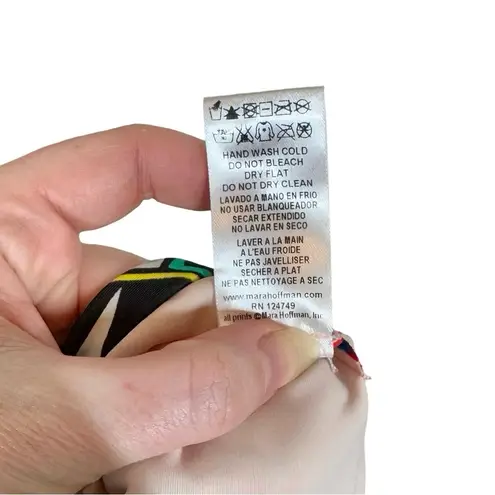 Mara Hoffman Cosmic Fountain Lace Up Cut Out One Piece Swimsuit Bathing Suit