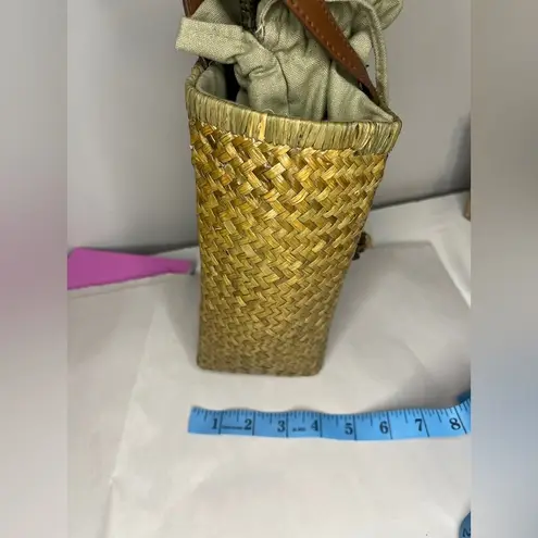 Cappelli Straworld STRAW Wooden Painted Beaded Tote Purse Shoulder Bag