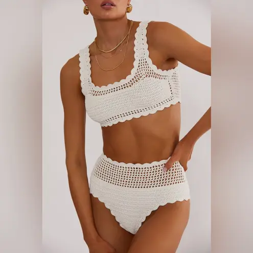 Beach Riot  Wyatt Bottom White Crochet, BRAND NEW Size Medium, $138