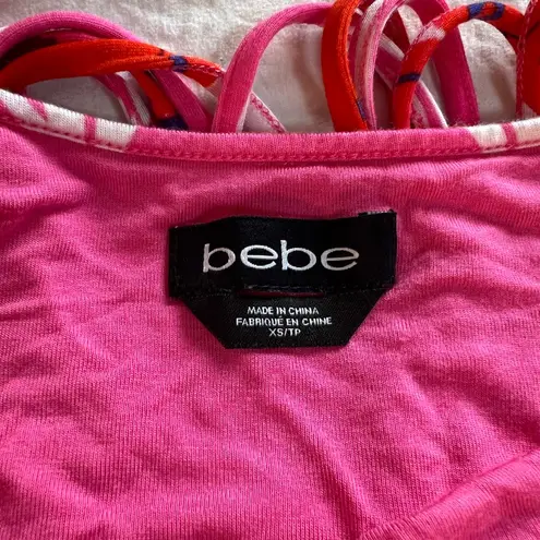 Bebe  fringe jersey dress party going out
Moroccan print XS