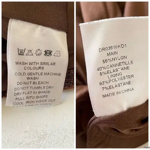 Meshki tammy shimmer deep v maxi dress in brown umber size XS