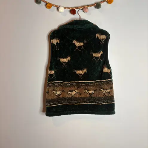 American Vintage Vtg sherpa fleece Horse zip up vest
