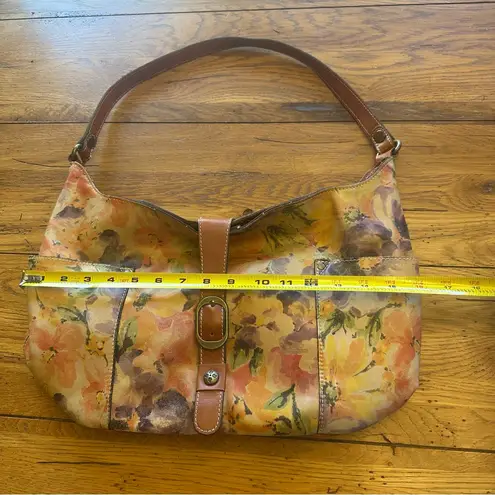 Patricia Nash Large Floral Italian Leather Hobo Shoulder Bag