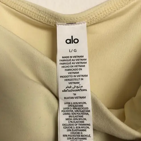 Alo Yoga Airbrush Streamlined Dress Lemon Ice/White L