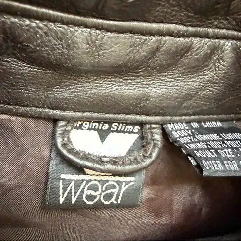 Vintage Wome’n leather jacket, Virginia Slims Size M Dark Brown Size M