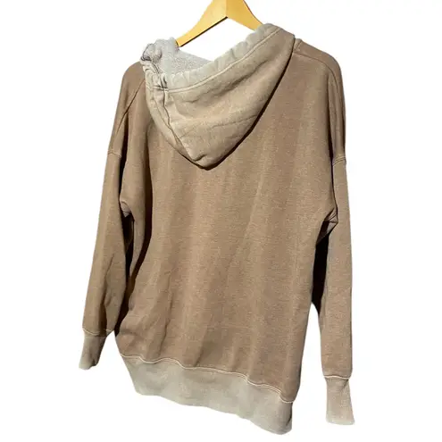 Aerie  Brown Tan Oversize Sweater‎ Hoodie Drawstring Full Zip Hood Size Small