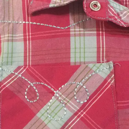 Bit & Bridle  Western Plaid Embroidered Snap Front - Image 3