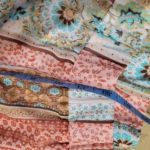 Tacera Floral Wide Leg Flowy Pants Sz L