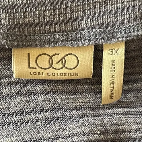 LOGO By Lori Goldstein Blue Ruffle Chiffon Trim Cardigan Women’s Plus Size 3X