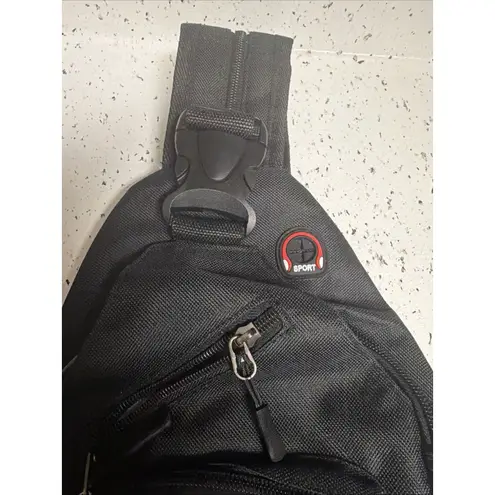 Backpack Nylon Sling Bag Chest Shoulder Fanny Pack Crossbody Sport Travel Black