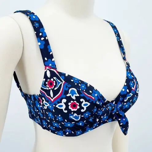 SWIMSUITS FOR ALL Paisley Bow Underwire Bikini Top Size 4