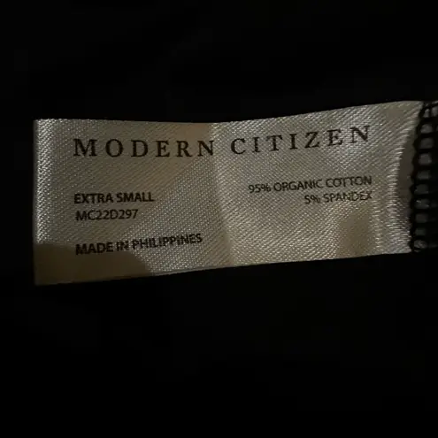 Modern Citizen Noa Tie Waist Black Organic Cotton Midi T-Shirt Dress XS