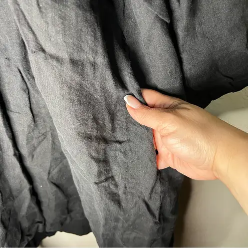 Meg by design Black Nzuri Linen Deep V Neck Ruched Lagenlook Tunic Size undefined