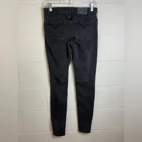 Harley Davidson Woman’s Black Denim Grunge Goth Basic Casual Skinny Jeans Sz 27