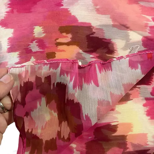 Unbranded Women's Berry Pink Yellow PRINTED WRAP Scarf 20"x84"