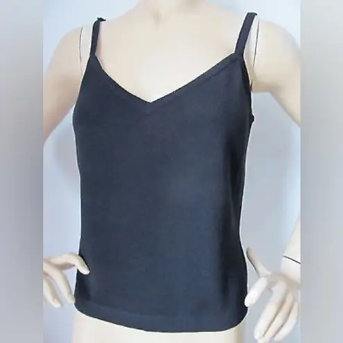 St. John BASICS KNIT WOMENS TOP CAMI BLACK SANTANA KNIT SIZE MEDIUM