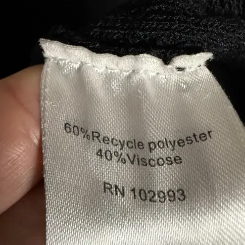 Esteban Cortazar Black Red Square Neck Knit Midi Long Sleeve Sweater Dress Sz M Size M