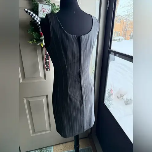Vintage 90s APNY grey pinstripe sleeveless mini dress, size 8 Gray