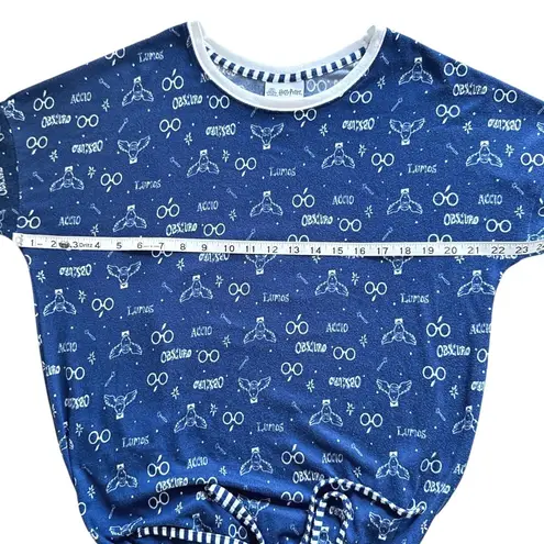 Harry Potter Women's Long Sleeve Sleep Top Sleepwear Wizarding World Blue Size M