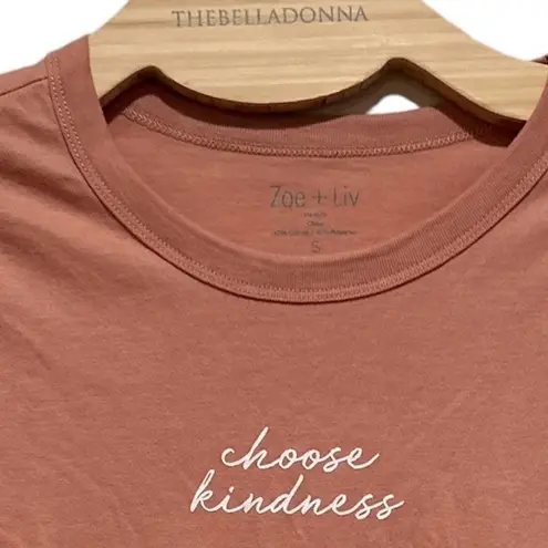 Zoe & Liv 🔵 SALE 3/$25 CHOOSE KINDNESS SHORT SLEEVE LIGHT PINK GRAPHIC TEE SHIRT ZOE LIV S