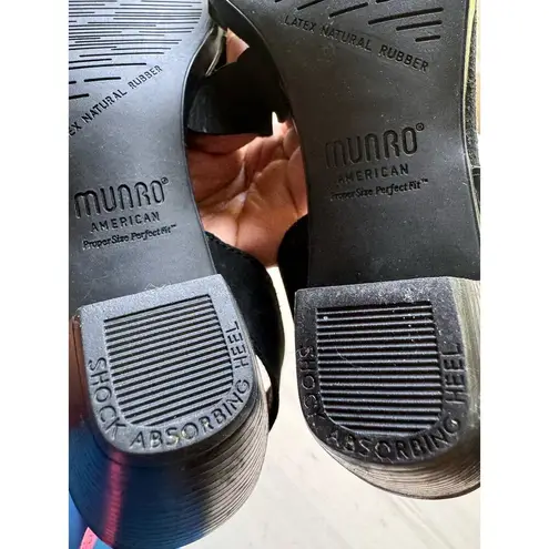 Munro heel sandals Lucia Black Nubuck size 7
