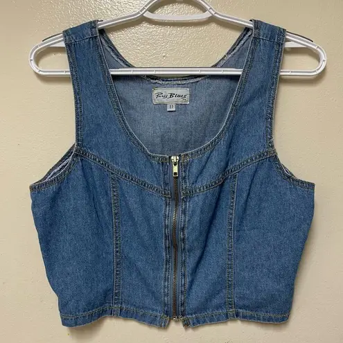 Paris Blues VTG Blue Denim Vest | Zip Up Vest Y2K 90’s style | Retro Size 11 🫶🏼