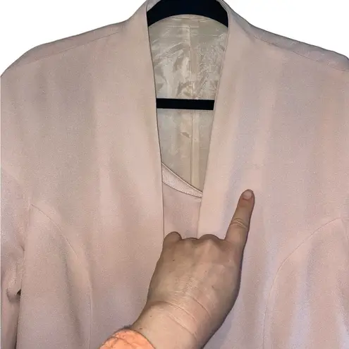 Daymor couture beaded blush pink special occasion maxi dress with blazer set Size L