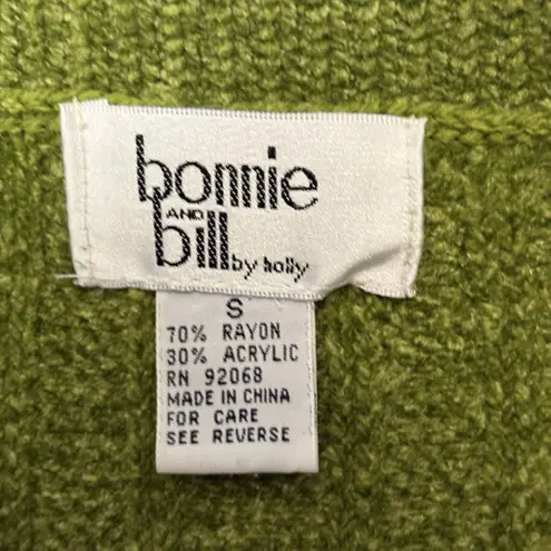 Vintage 90s Small Chenille Sweater Cardigan Peter Pan Collar Pockets Green Cozy